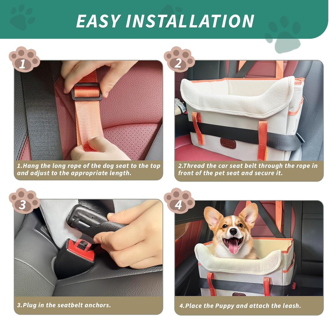 Hundesitz Auto, Hundekorb Auto RüCksitz, Wasserdicht, Faltbar mit Clip-On Sicherheitsleine, Hunde Au