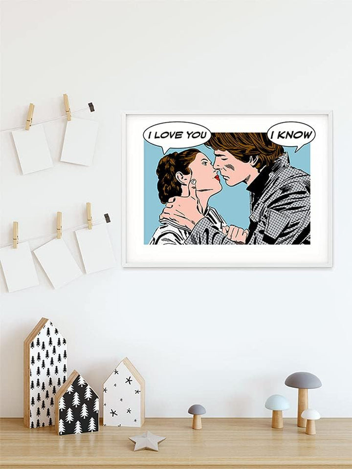 Komar Wandbild | Star Wars Classic Comic Quote Leia Han | Kinderzimmer, Jugendzimmer, Dekoration, Ku