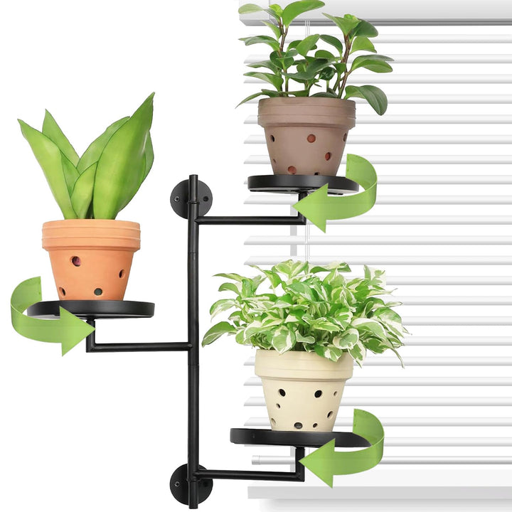 3 Etagen Drehbare Pflanzenregale Fenster Blumenständer Metall, Blumenregal Pflanzenständer Blumentre