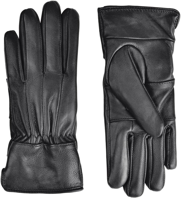 Harssidanzar Damen Lederhandschuhe Schafsfell Warm Winter Weich gefüttert SL025EU Schwarz L, Schwarz