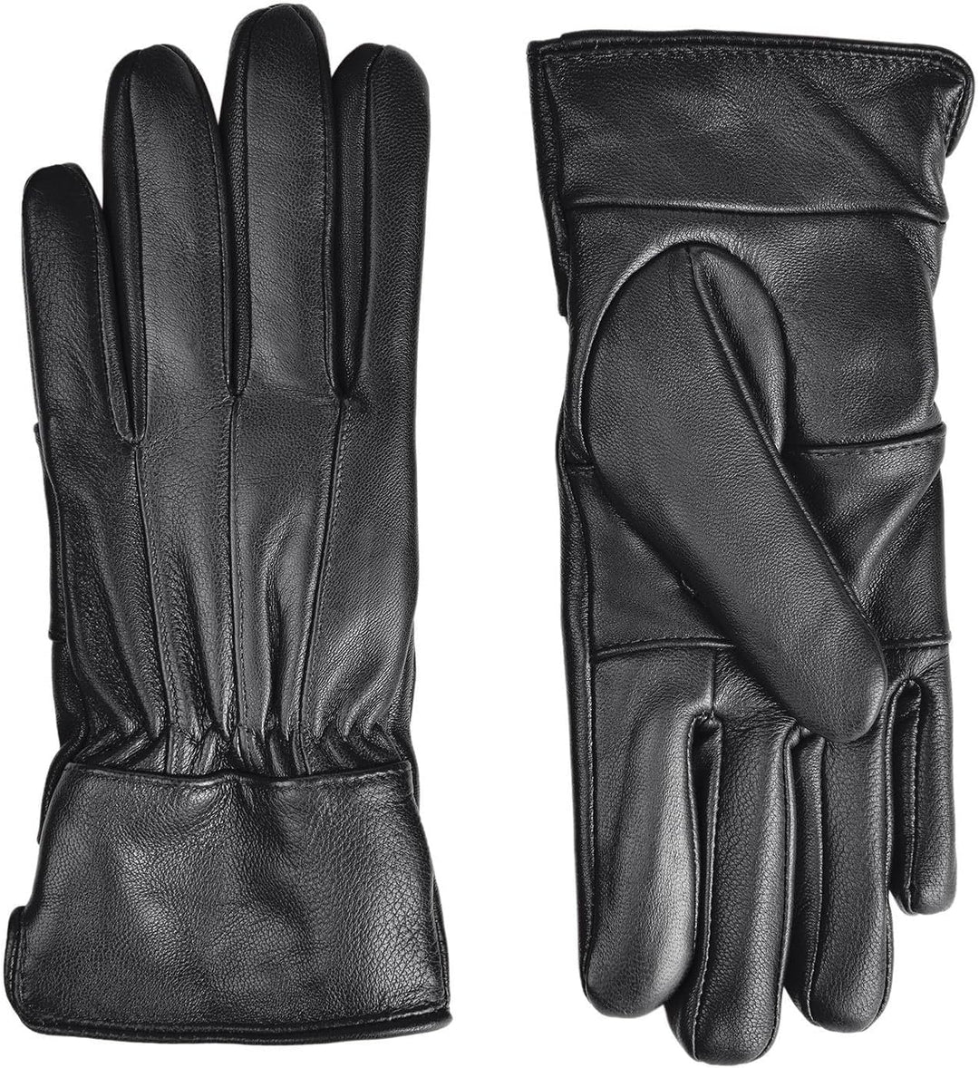 Harssidanzar Damen Lederhandschuhe Schafsfell Warm Winter Weich gefüttert SL025EU Schwarz S, Schwarz