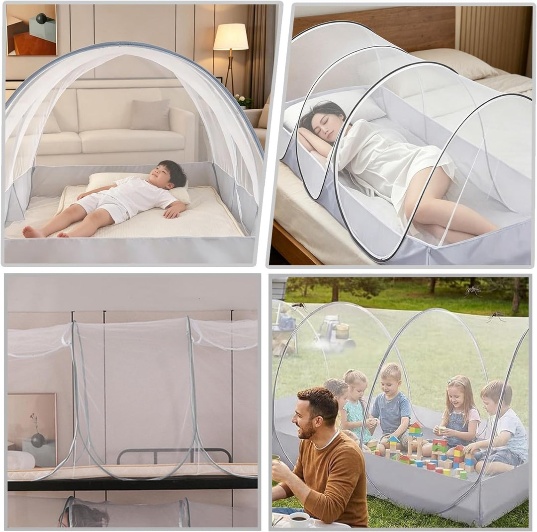 Moskitonetz Pop Up 190x90x90 cm, Moskitonetz Bett Klappbar, Tragbares Faltbares Mückennetz für Outdo