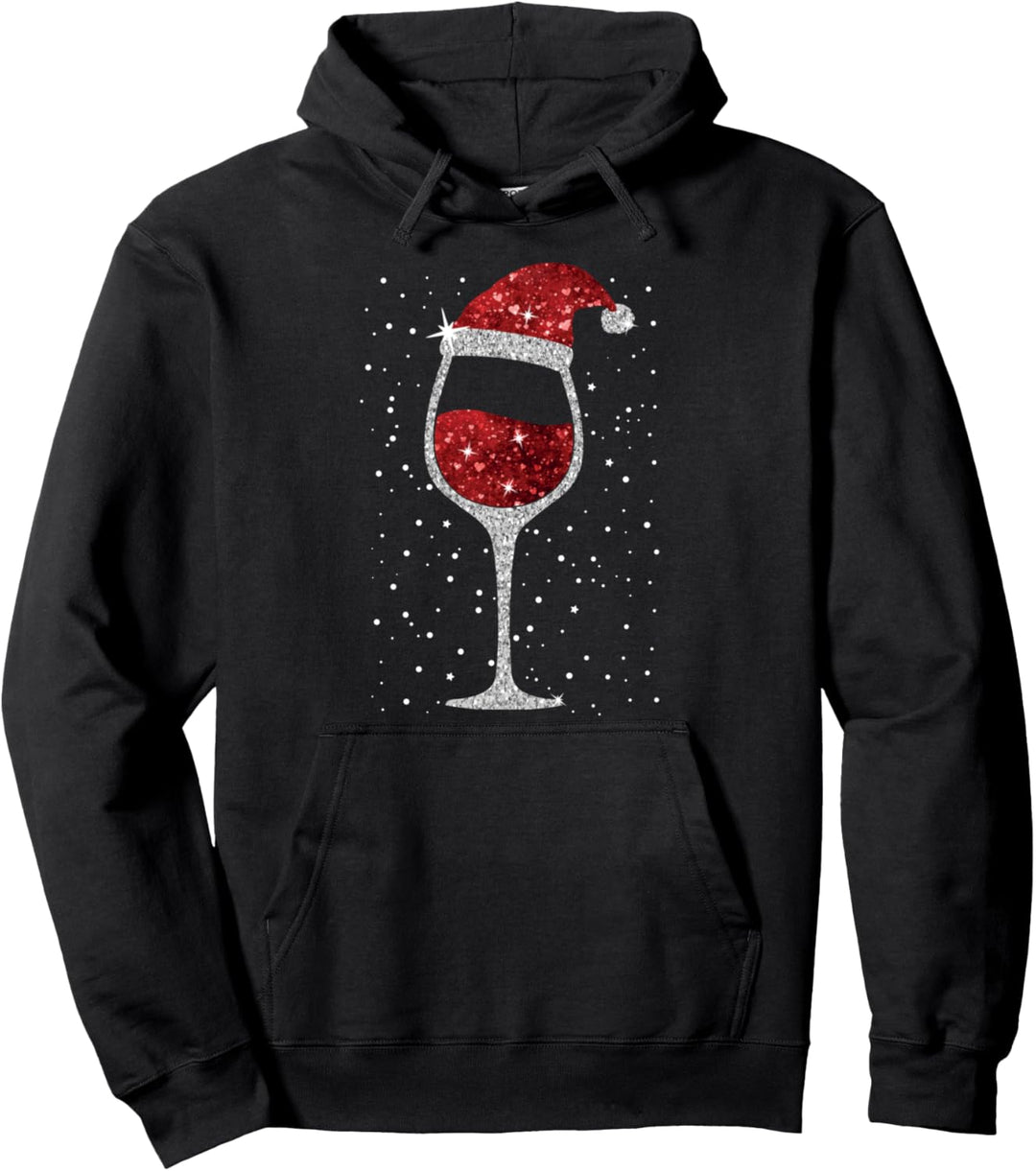 Weihnachten Mit Weinglas Funkelnde Sterne Rotwein Weihnachts Pullover Hoodie