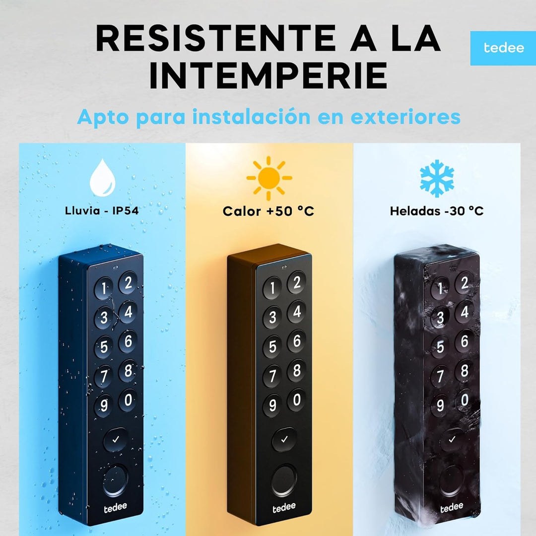 tedee Lock GO 2 Aluminium Set |smartes Türschloss Schwarz | biometrisches Tastenfeld Schwarz | Smart