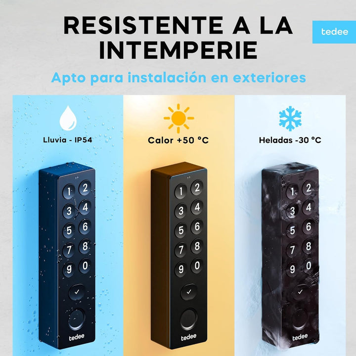 tedee Lock GO 2 Aluminium Set |smartes Türschloss Schwarz | biometrisches Tastenfeld Schwarz | Smart