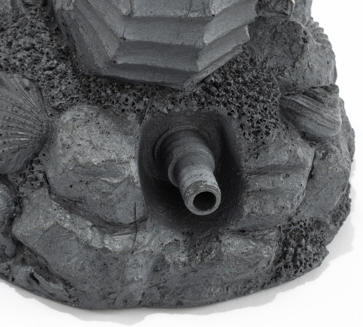 Esotec Wasserspeier-Figur Seepferdchen Ida, Einzelfigur mit Schlauch, Altkupfer-Design, Brunnenfigur