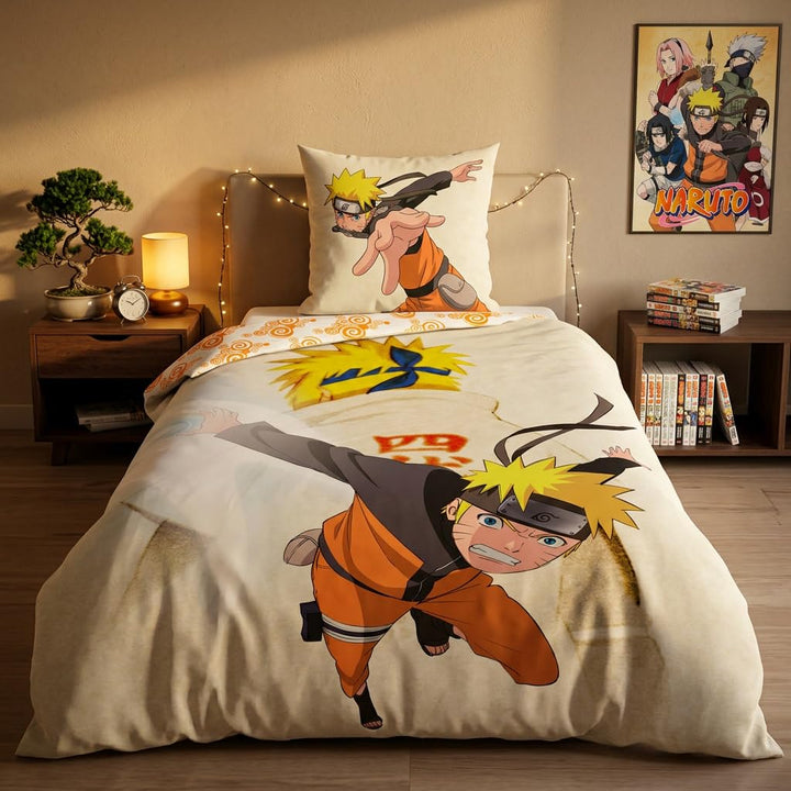AYMAX Naruto - Parure de lit 140X200 - '100% Coton'
