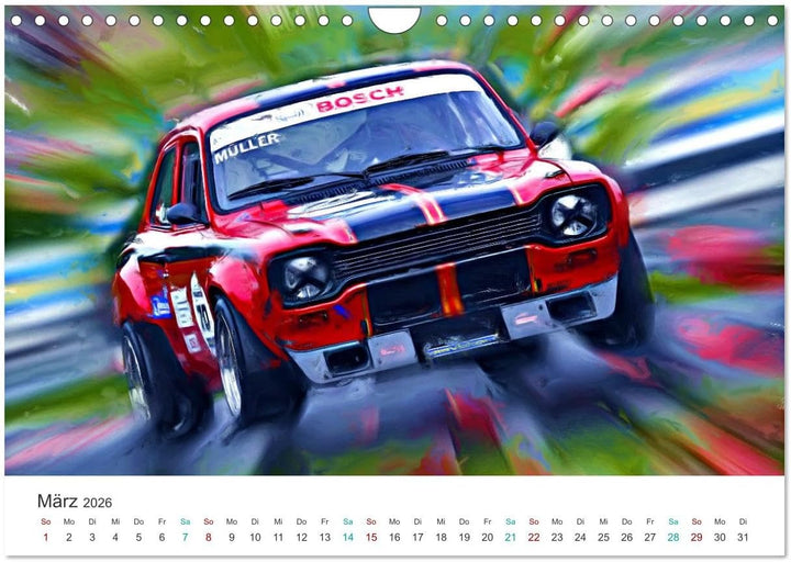 Kultautos - Capri und Escort (Wandkalender 2026 DIN A4 quer), CALVENDO Monatskalender: Autos mit spo