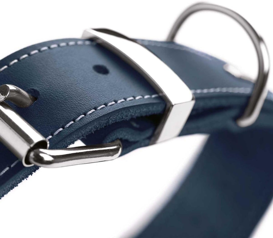 HUNTER AALBORG SPECIAL Hundehalsband, Leder, strapazierfähig, komfortabel, 60 (M-L), dunkelblau dunk