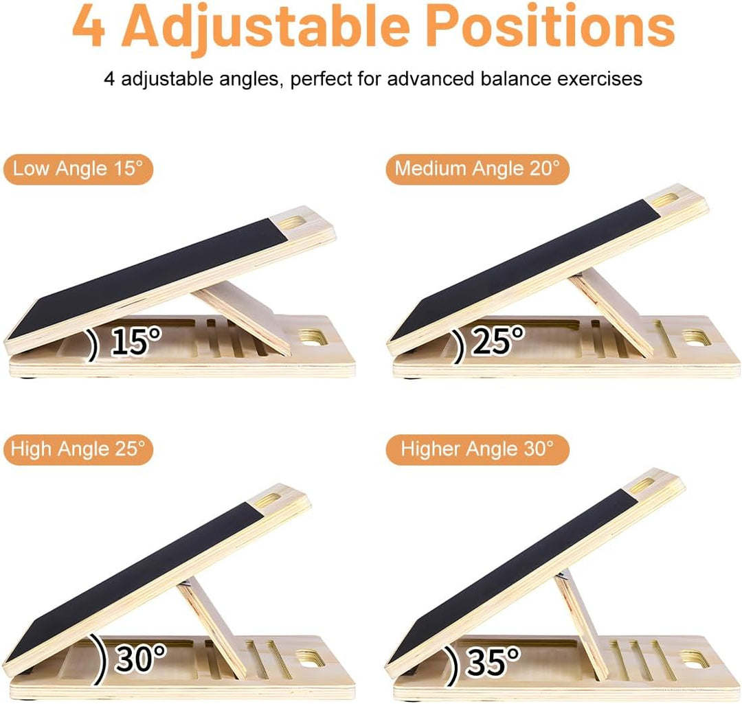 Mobility Slant Board,40x30x4cm Rutschfestes Portable Schrägbrett, Einstellbarem Balance Board Holz,