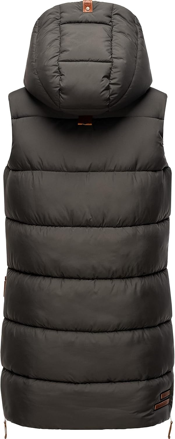 Navahoo warme Damen Winter Steppweste lang mit Kapuze Madilynaa XS-XXL M Anthracite, M Anthracite