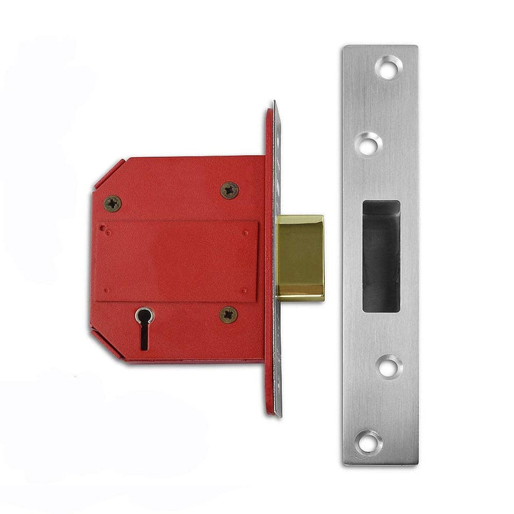 Union Locks Strongbolt 2100S Riegelschloss, BS 81 mm – Satin Chrom (Box) 81mm Satin Chrome Box, 81mm