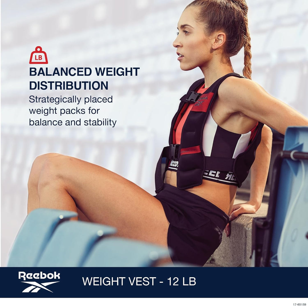 Reebok Gewichtsweste – Premium-Material, verstellbare Passform, reflektierende Elemente für Ganzkörp