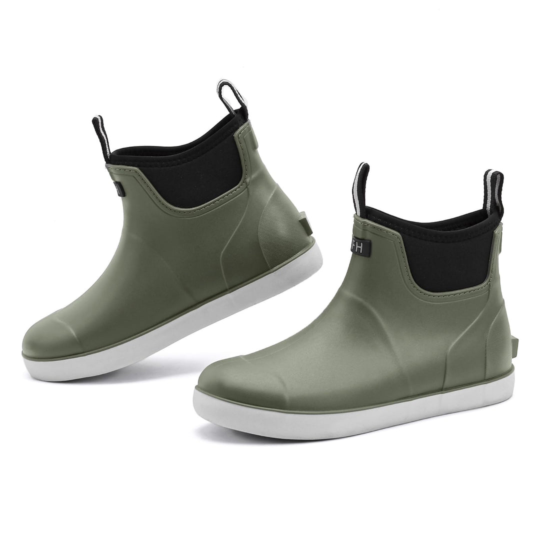 Rumkok Gummistiefel Herren Halbhoch, Grundlegend Wasserdicht Atmungsaktiv Stiefeletten, Anti-Rutsch