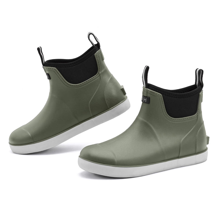 Rumkok Gummistiefel Herren Halbhoch, Grundlegend Wasserdicht Atmungsaktiv Stiefeletten, Anti-Rutsch