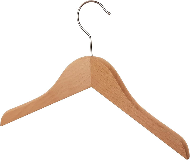 Kleiderbügel aus Holz, Kleiderbügel aus Buchenholz, Natur lackiert (Wasserlack), vernickelter drehba