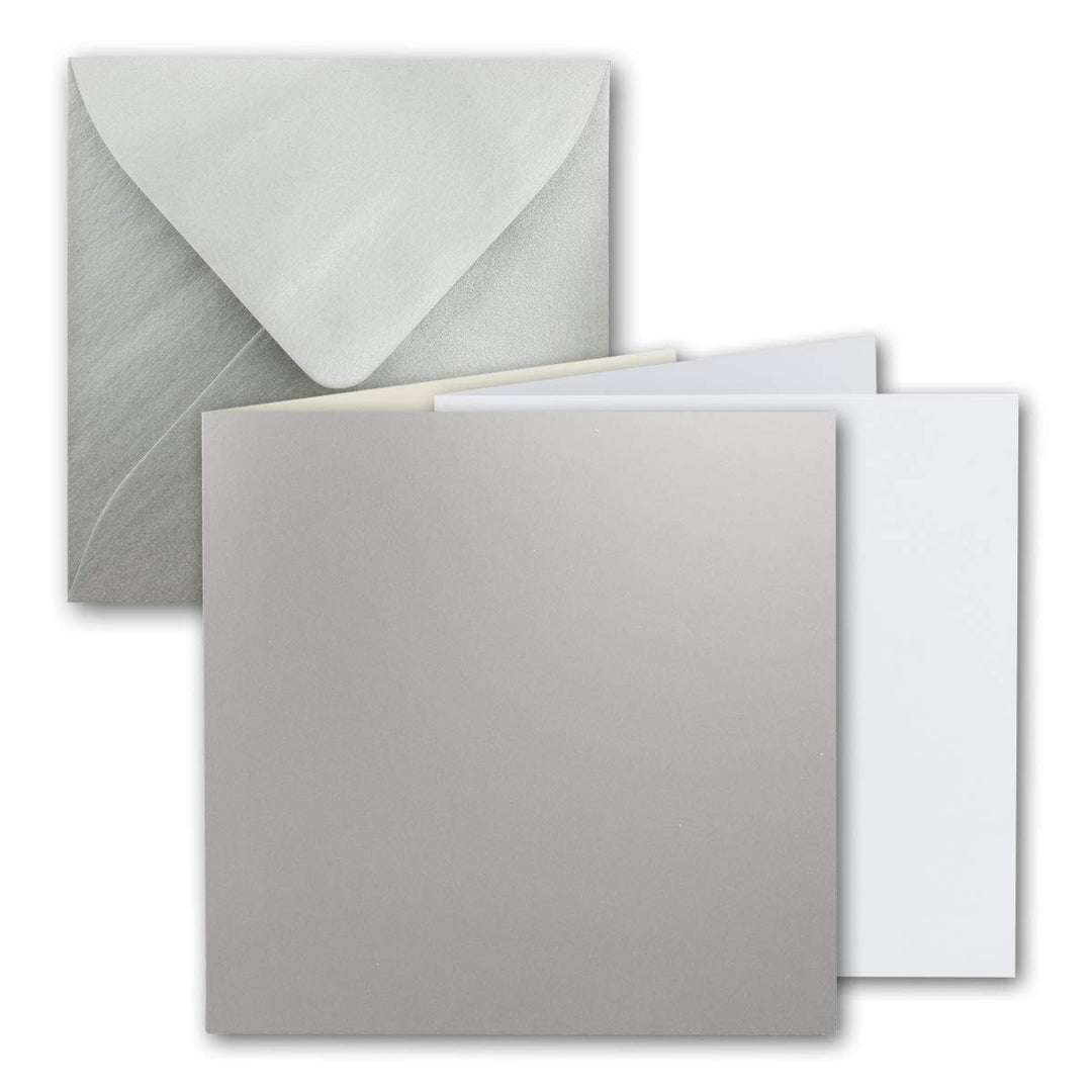 FarbenFroh by GUSTAV NEUSER 50x Quadratisches Falt-Karten Set - 15 x 15 cm - mit Brief-Umschlägen &
