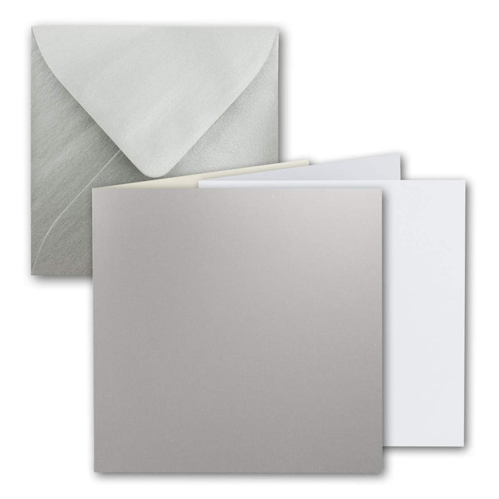 FarbenFroh by GUSTAV NEUSER 50x Quadratisches Falt-Karten Set - 15 x 15 cm - mit Brief-Umschlägen &