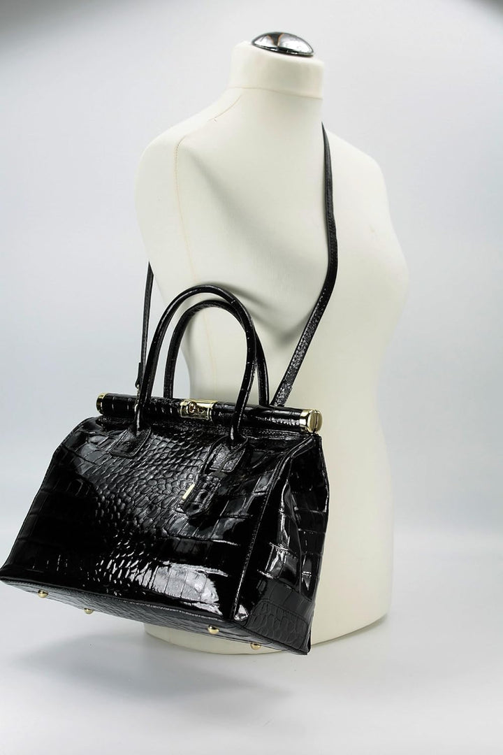 Belli The Bag XL italienische Leder Henkeltasche Handtasche Damen Ledertasche Umhängetasche - 34x25x