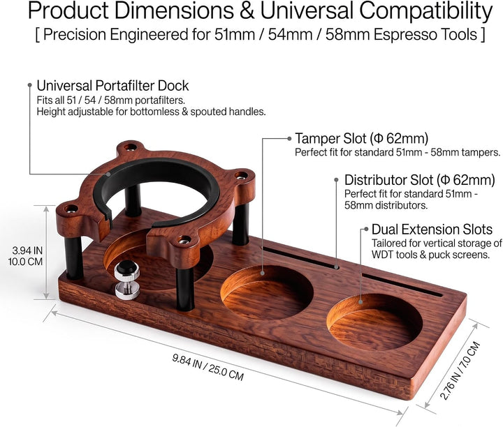 Espresso Tamperstation, Espresso Zubehör Organizer Multifunktionale Tamperstation für Barista Kaffee