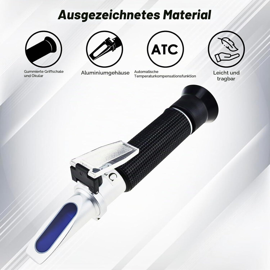 Brix-Refraktometer ATC-Bereich 0-10% Testen der synthetischen Bearbeitung Kühlmittel Ahornsaft Schne