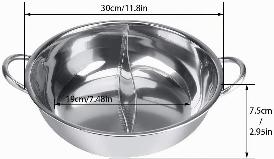 Hot Pot Kocher, 30/32 cm Mandarine Ente Topf Küche Kasserolle Suppe Kochen Werkzeug Edelstahl Dual H