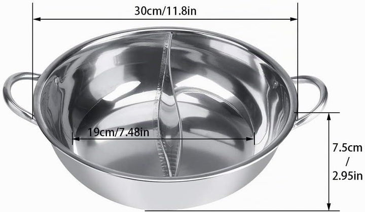 Hot Pot Kocher, 30/32 cm Mandarine Ente Topf Küche Kasserolle Suppe Kochen Werkzeug Edelstahl Dual H