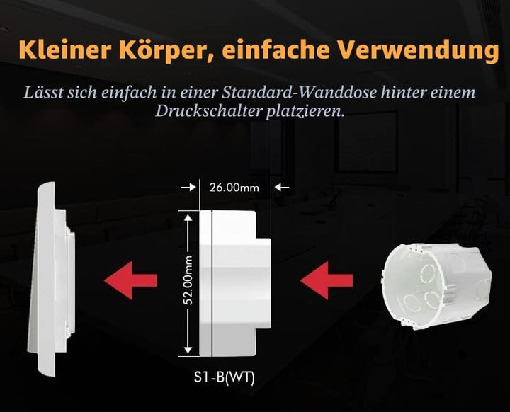 230V Dimmer mit Wifi + Funk + Push-Dim, TRIAC, universell einstellbar für LED mit Phasenan- oder Pha