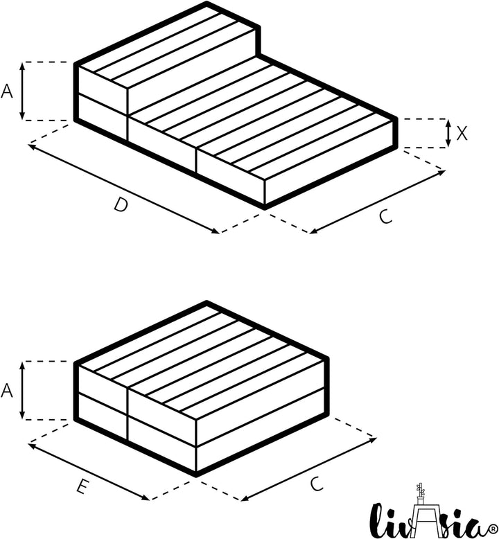 livasia Meditationskissen faltbar klappbar, Zafukissen Zabuton für Yoga und Meditation, Meditationss