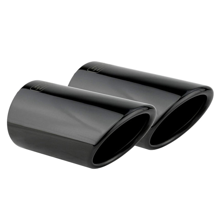 L&P A289 2 Auspuffblenden Auspuffblende Schwarz Chrom Edelstahl spiegel poliert kompatibel mit Golf