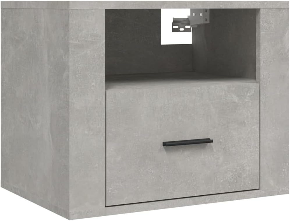 FIRBNUS Nachtschränkchen Nachtkommode Wand-Nachttisch Betongrau 50x36x40 cm Bett Kommode Nachtschran