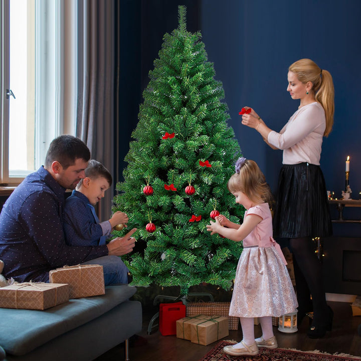 Gimisgu künstliche Weihnachtsbaum, 150cm PVC Künstlicher Christbaum mit 350 Spitzen, Einfacher Aufba