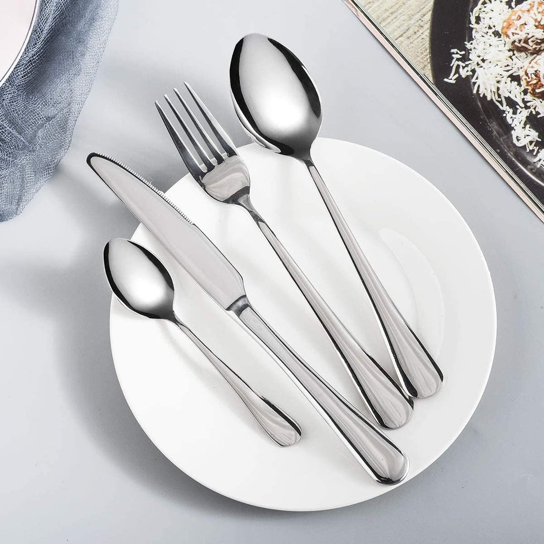 16-teilig Besteck Set Edelstahl Cutlery Inklusive Löffel Messer und Gabeln Besteckset Service für 4,