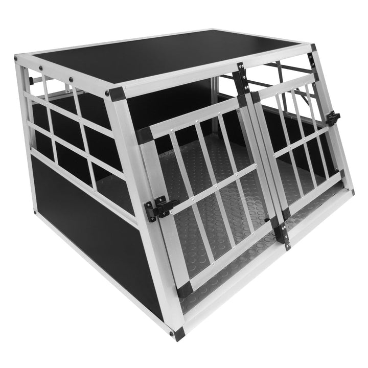 Auto Hundetransportbox kleine Doppelbox Hundebox Transportbox Gitterbox Fahrzeugbox Kofferraumbox Ka