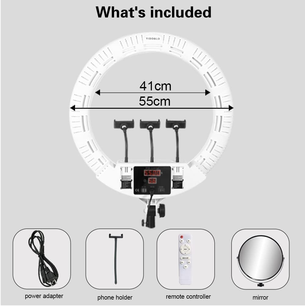 100W 22-Zoll super helles LED digitales Display Ringlicht Kits,Lampe für Make-up Schönheit Nagel Hau