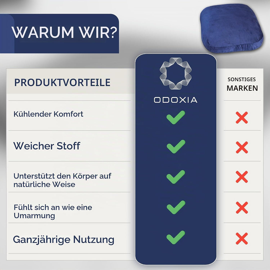 ODOXIA Gewichtskissen für Erwachsene 2.7 KG | 30 * 30 cm | Schlaf Besser &amp; finde Ruhe | Weighted Bod
