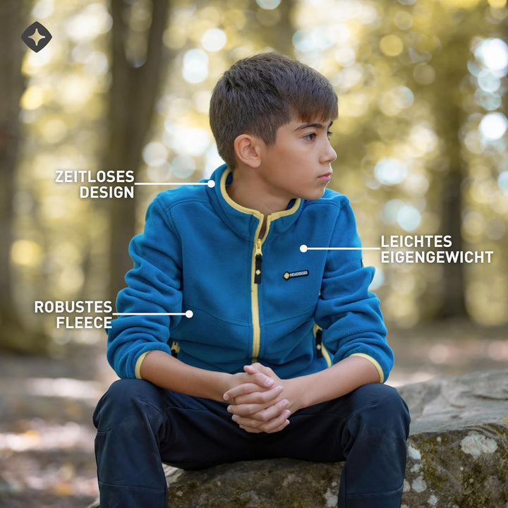 Höhenhorn Leggon Kinder Fleece Jacke Jungen Mädchen Full Zip Outdoor Freizeit 140 Türkis/Grün, 140 T