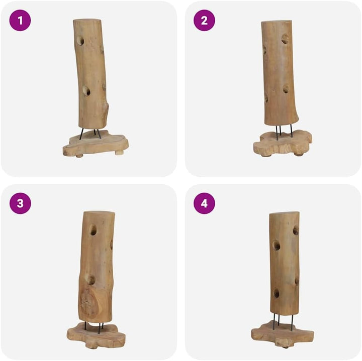 Weinständer für 8 Flaschen aus massivem Teakholz und Eisen, platzsparender Weinregal für Küche, Essz
