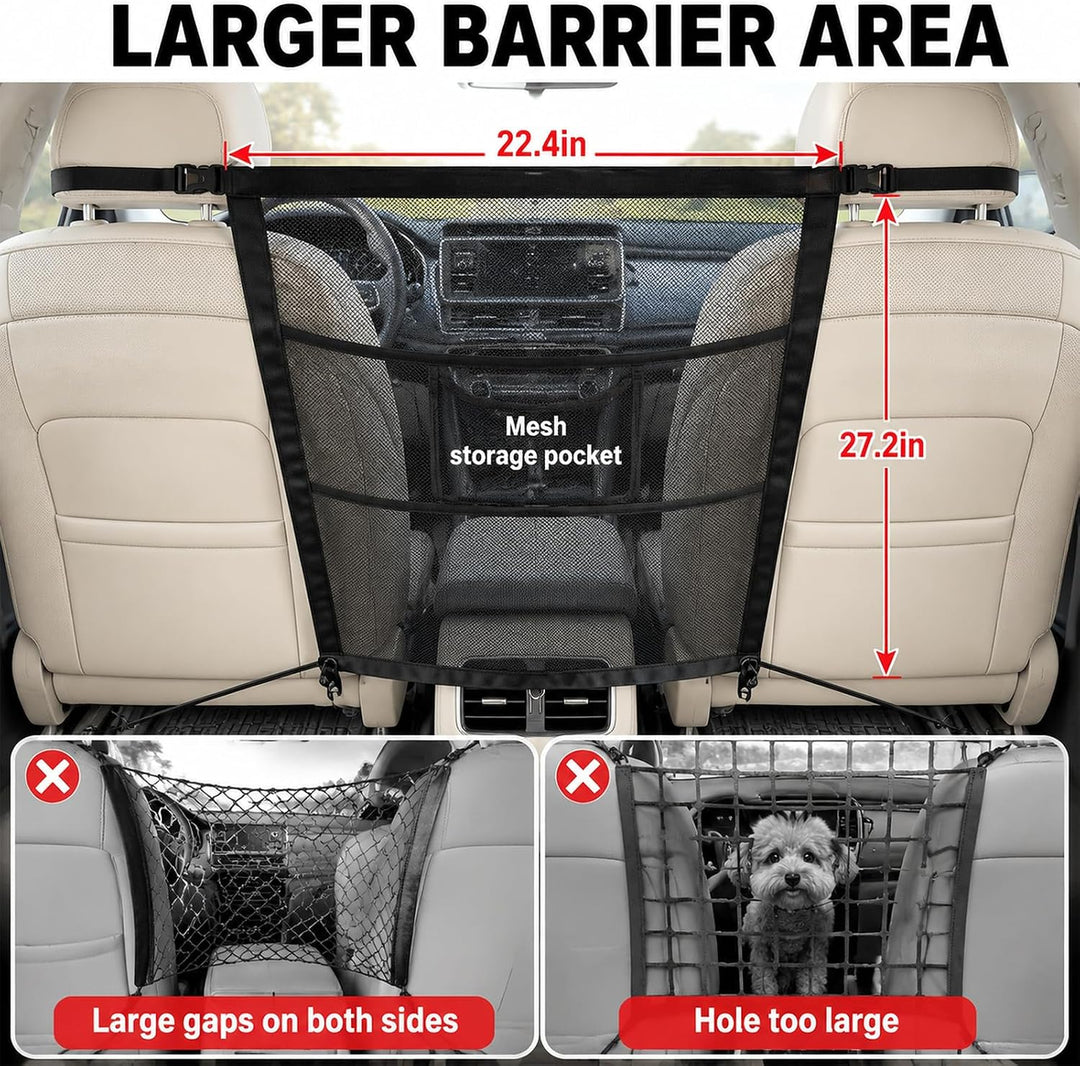 Hunde-Auto-Barriere, Netz-Organisation, Haustier-Trennwand für Auto/SUV | Hunde-Auto-Netzbarriere fü