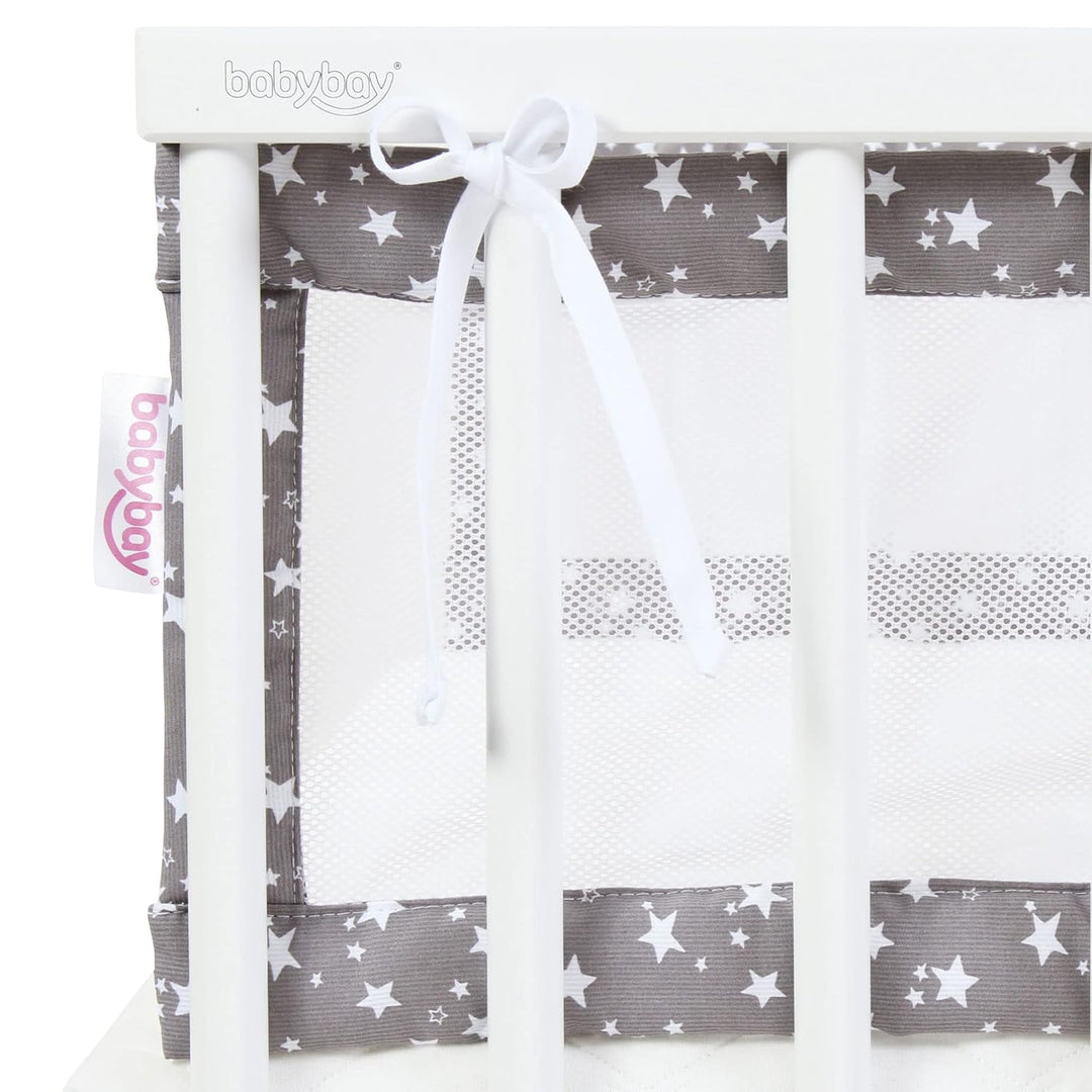 babybay Nestchen Mesh-Piqué passend für Modell Maxi, Boxspring und Comfort, taupe Sterne weiss passe