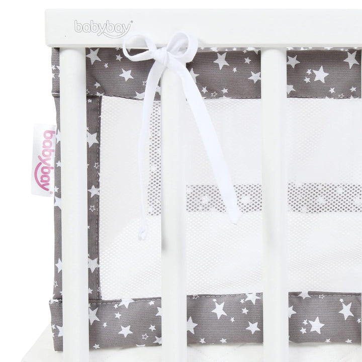 babybay Nestchen Mesh-Piqué passend für Modell Maxi, Boxspring und Comfort, taupe Sterne weiss passe