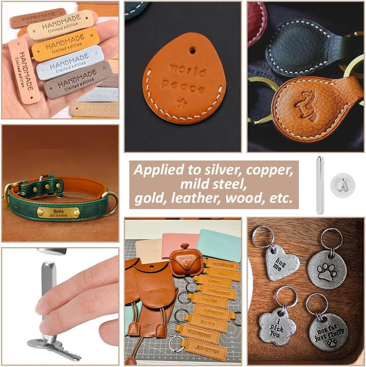 BENECREAT 36 Pack 3mm Alphabet und arabische Ziffern Briefmarken, Metall Stempel Stempel Werkzeugkas