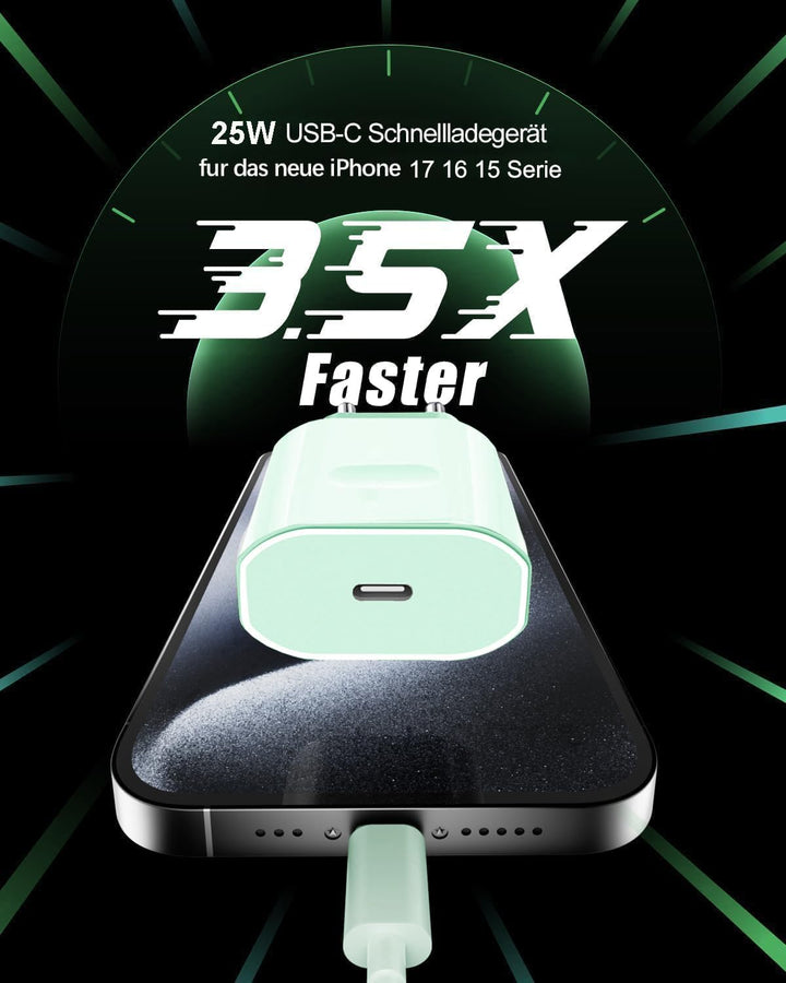 USB C Ladegerät Ladekabel für iPhone 17 16 16e 15/17 16 15 Pro/17 16 15 Pro Max/Plus,2Pack 25W USB C