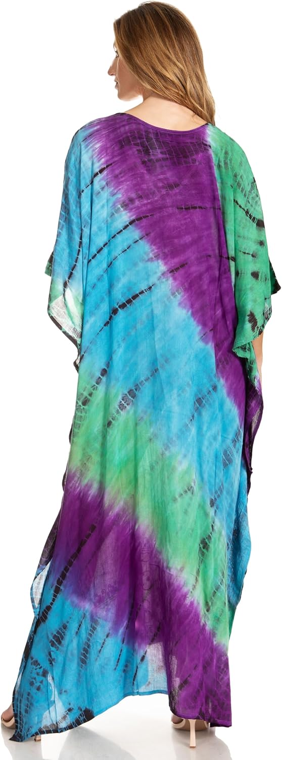 Sakkas Catia Damen Boho Lässig Lang Maxi Caftan Kleid Kaftan Vertuschung LougeWear Einheitsgrösse 1-