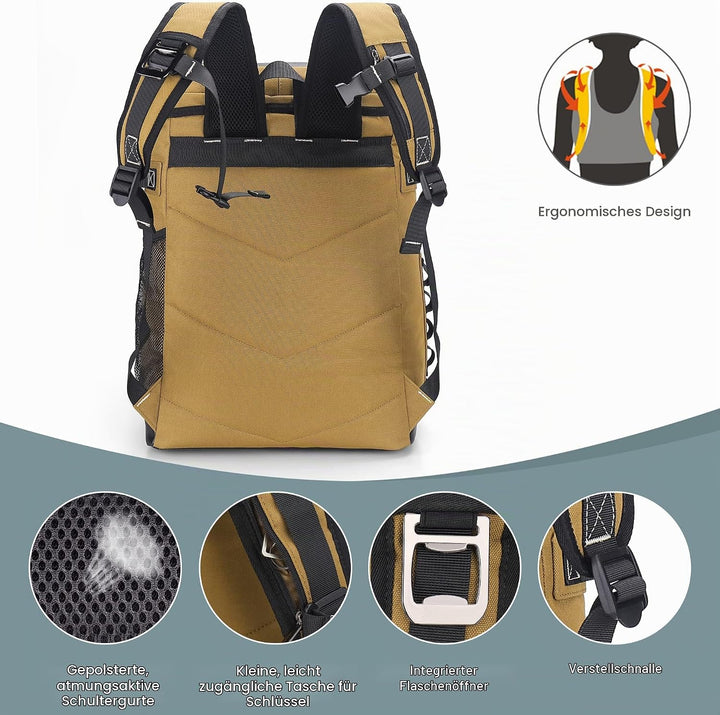 Kühltasche Kühlbox Gross Rucksack Wasserdicht kühlrucksack 30L Picknickrucksack 4 Personen Auslaufsi