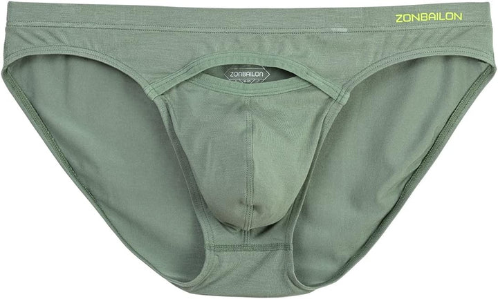 BIATWOWR Herren Bikini-Slip aus Bambusfaser Top Fly Atmungsaktiv Komfortabel Grosse Pouch Beule Weic