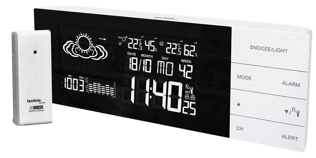 Technoline Wetterstation WS 6870 inkl. mit Aussensender TX 960 TH mit Vorhersage von Wettersituation