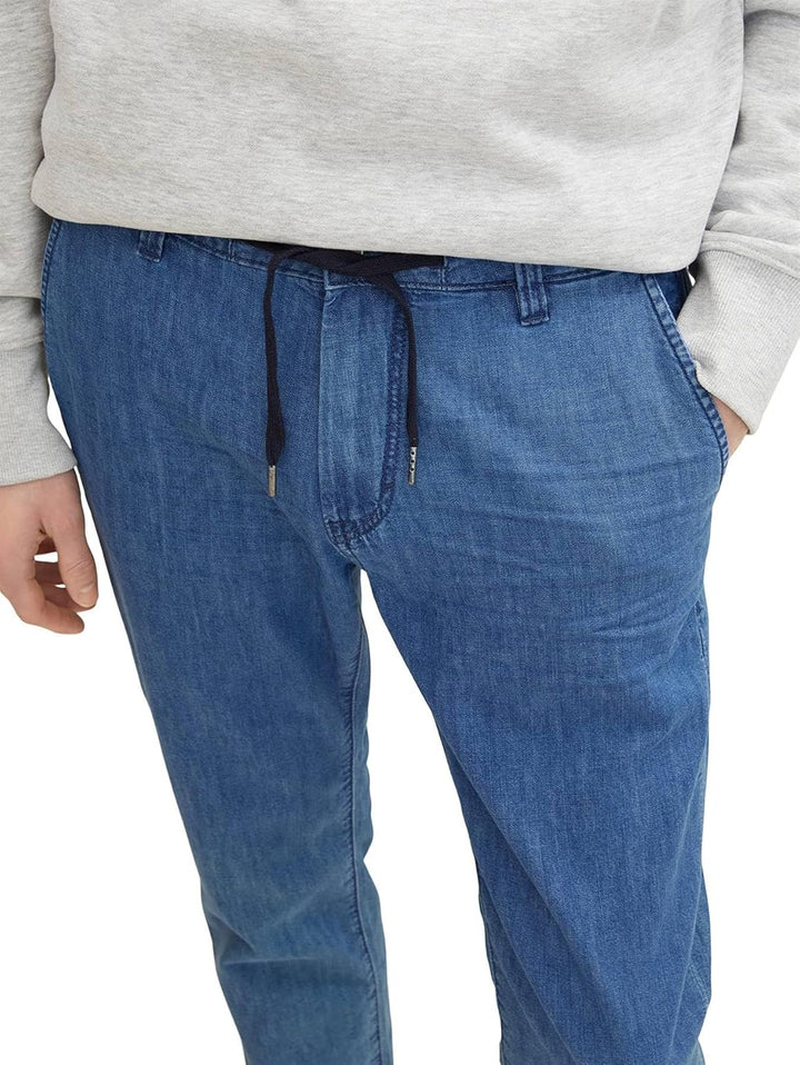 TOM TAILOR Herren Josh Regular Slim Hose im Jeans-Look 33W / 34L 10113 - Clean Mid Stone Blue Denim,