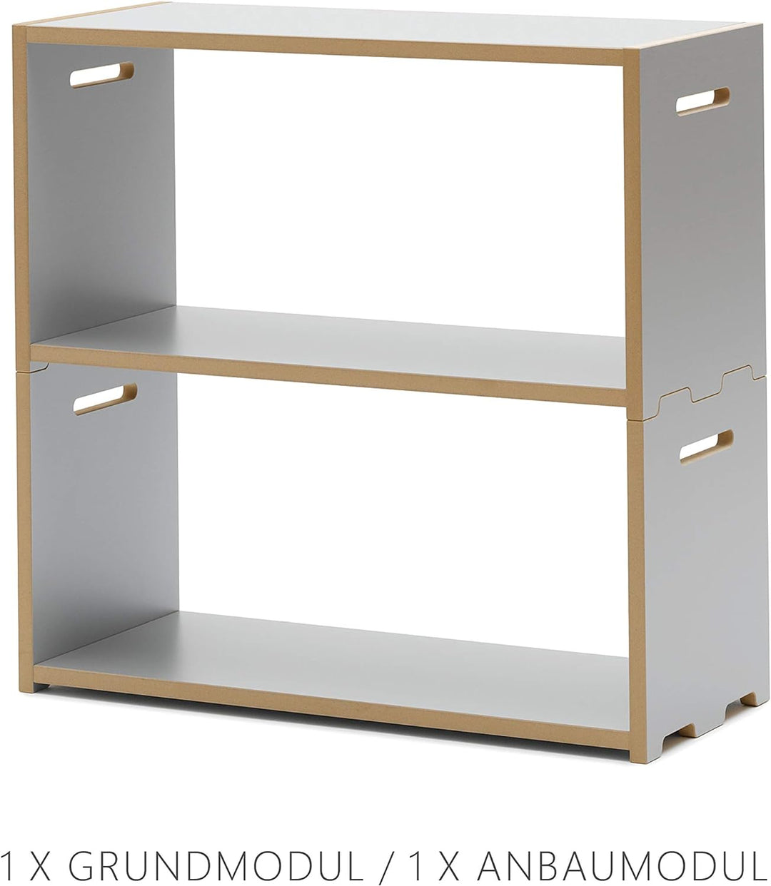 Tojo 151011049 Hochstapler - Anbaumodul für modulares Regalsystem - Silber - Grundmodul für ein indi
