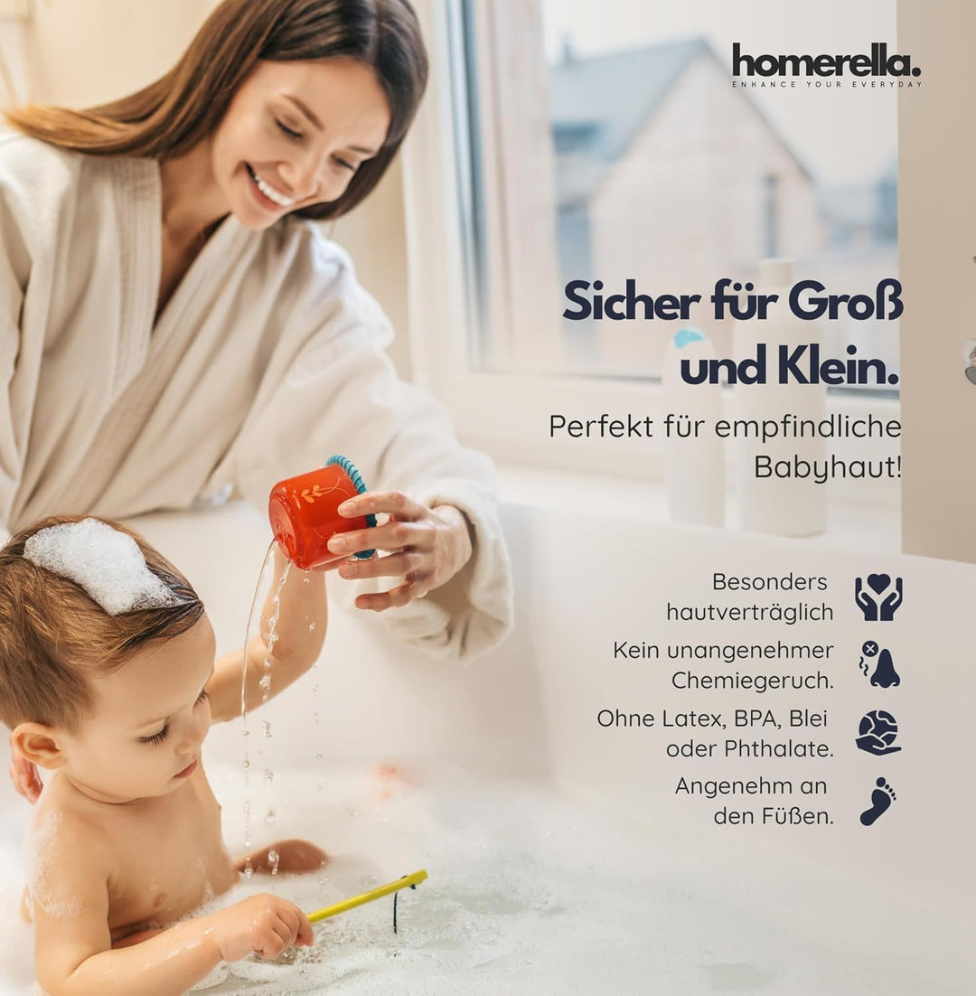 homerella® Badewannenmatte rutschfest 88x39cm, INKL. HAKEN, Rutschfeste Badematte BPA frei, Duschmat